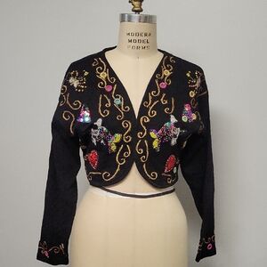 Disney VuntagevBlack Cotton Bolero Jacket, Size M⁵